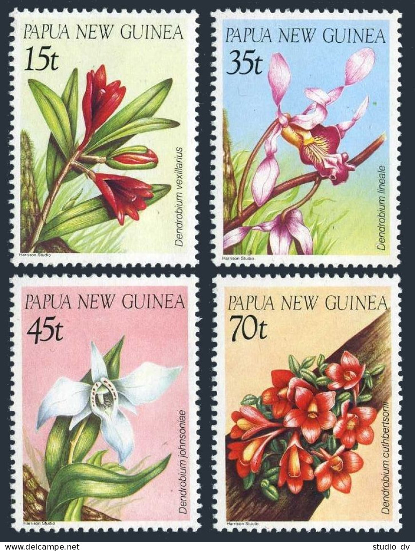 Papua New Guinea 651-654, Lightly Hinged. Mi 531-534. Indigenous Orchids 1986. - Papouasie-Nouvelle-Guinée