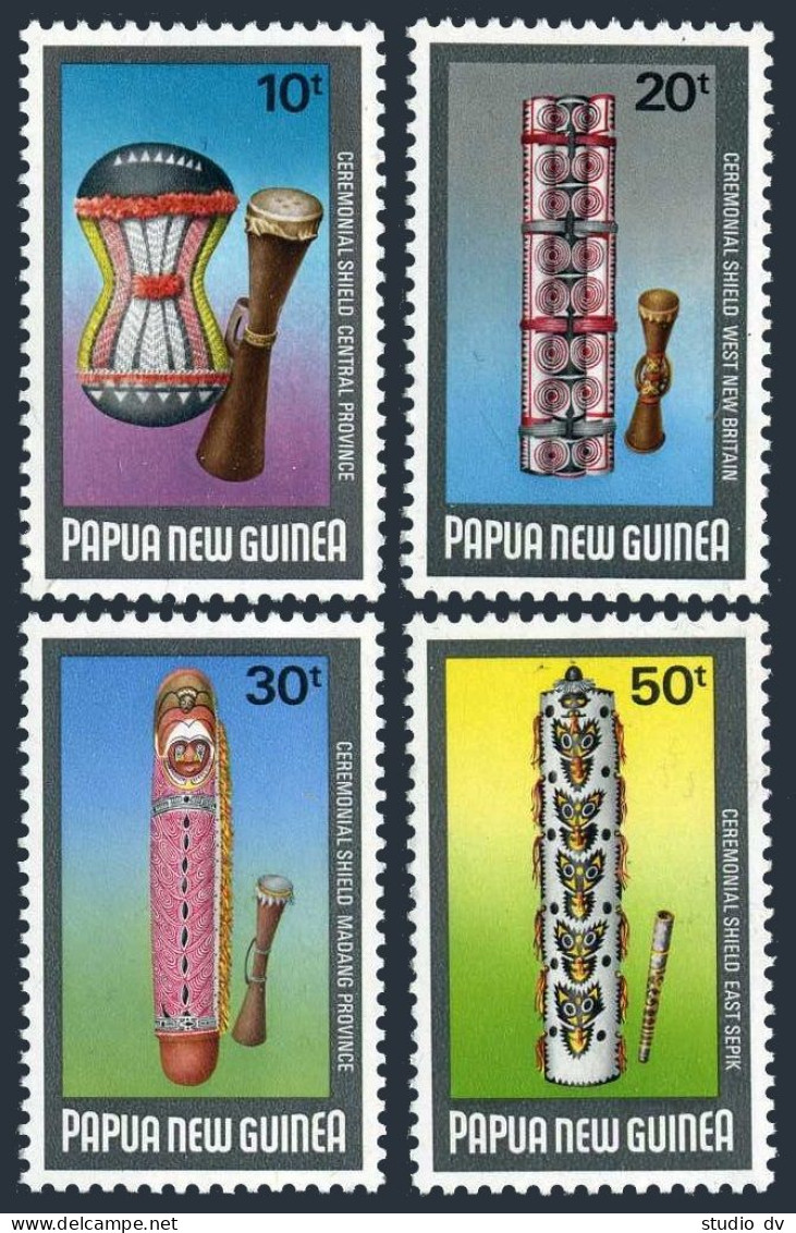 Papua New Guinea 604-607, Lightly Hinged. Mi 479-482. Ceremonial Shield, 1984. - Papouasie-Nouvelle-Guinée
