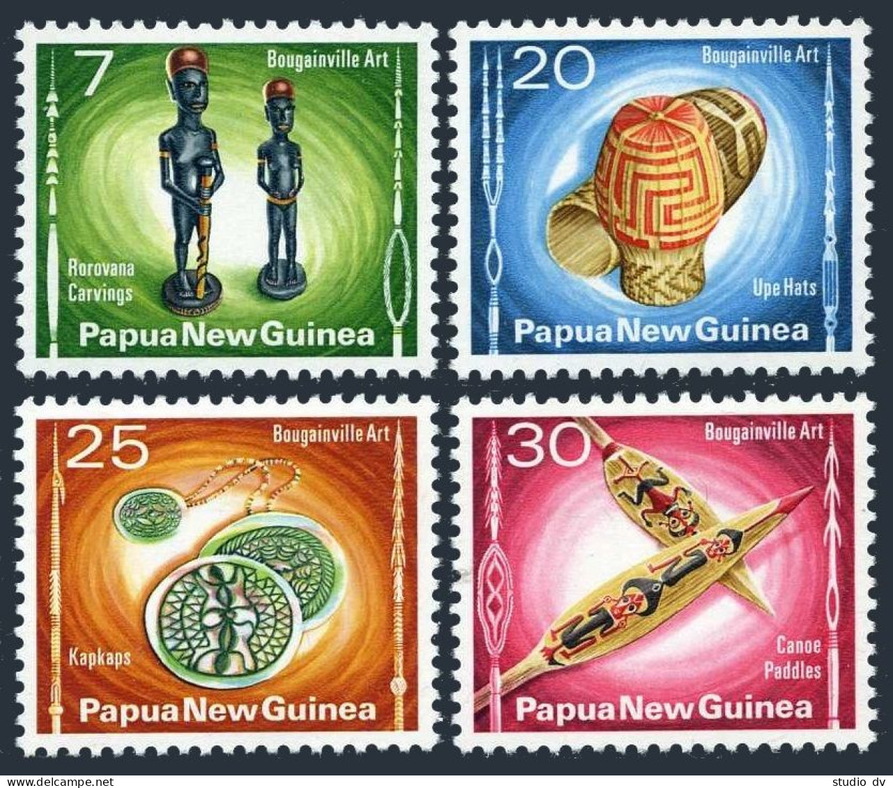 Papua New Guinea 429-432, Hinged. Michel 302-305. Bougainvillea Art, 1976. - Papúa Nueva Guinea