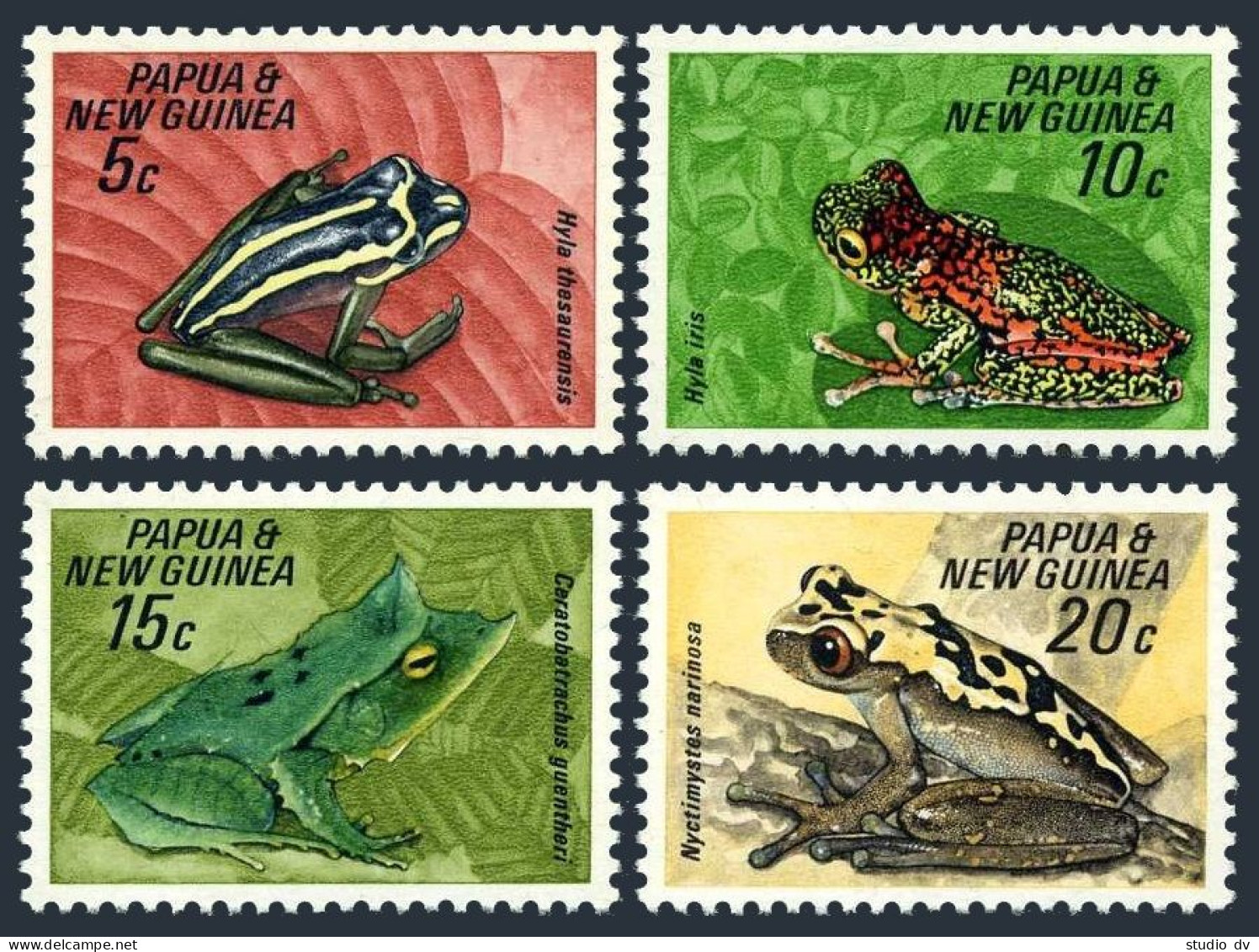 Papua New Guinea 257-260, Lightly Hinged. Michel 131-134. Frogs 1968. - Papúa Nueva Guinea