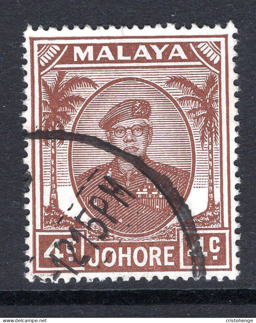 Malaysian States - Johore - 1949 Sultan Sir Ibrahim - 4c Brown Used (SG 136) - Johore
