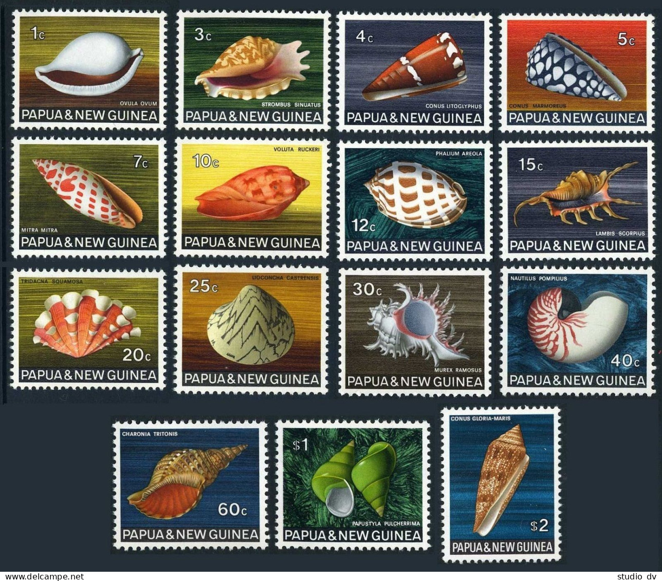 Papua New Guinea 265-279, Lightly Hinged. Michel 139-153. Shells 1968-1969. - Papúa Nueva Guinea