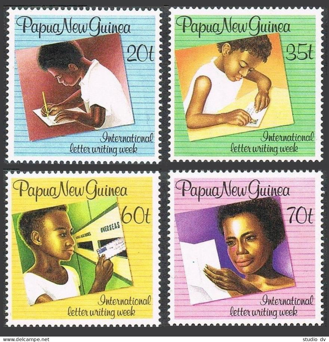 Papua New Guinea 707-710, MNH. Michel 588-591. Letter Writing Week, 1989. - Papua-Neuguinea