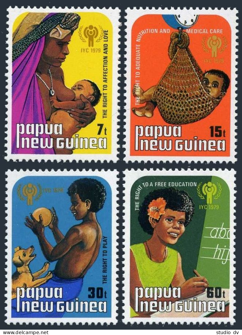 Papua New Guinea 508-511, MNH. Mi 377-380. Child Year ICY-1979. Dog.Mother,child - Papouasie-Nouvelle-Guinée