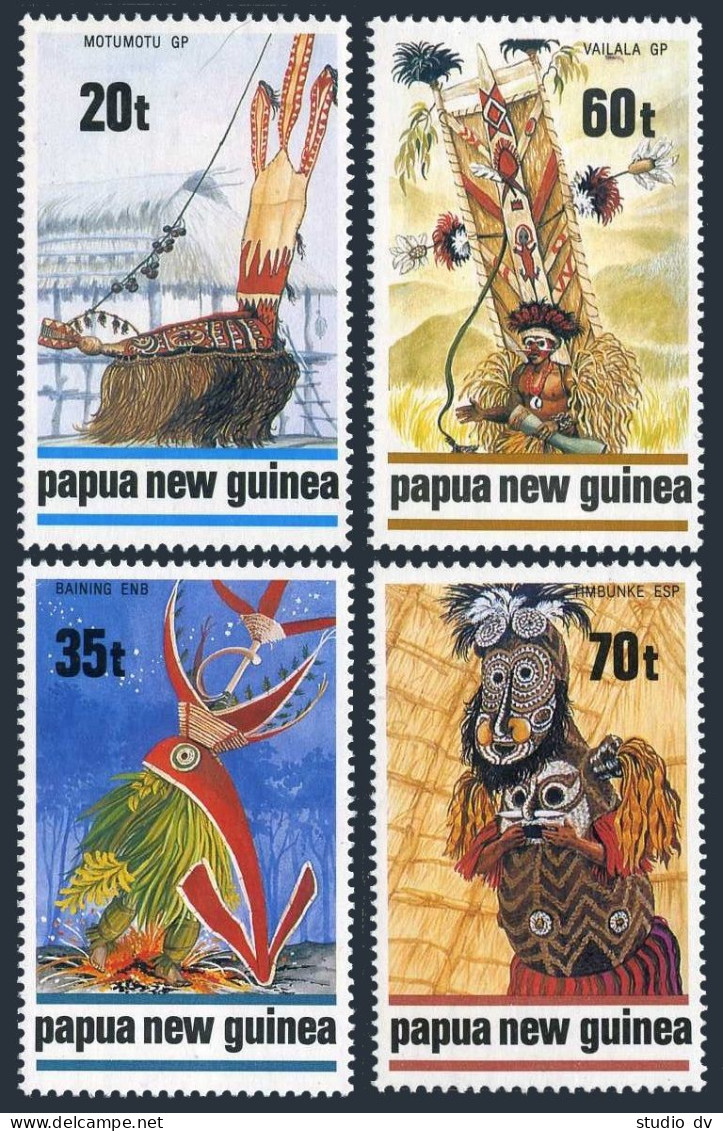 Papua New Guinea 721-724, MNH. Mi 602-605. Traditional Dances, 1989. Costumes. - Papouasie-Nouvelle-Guinée