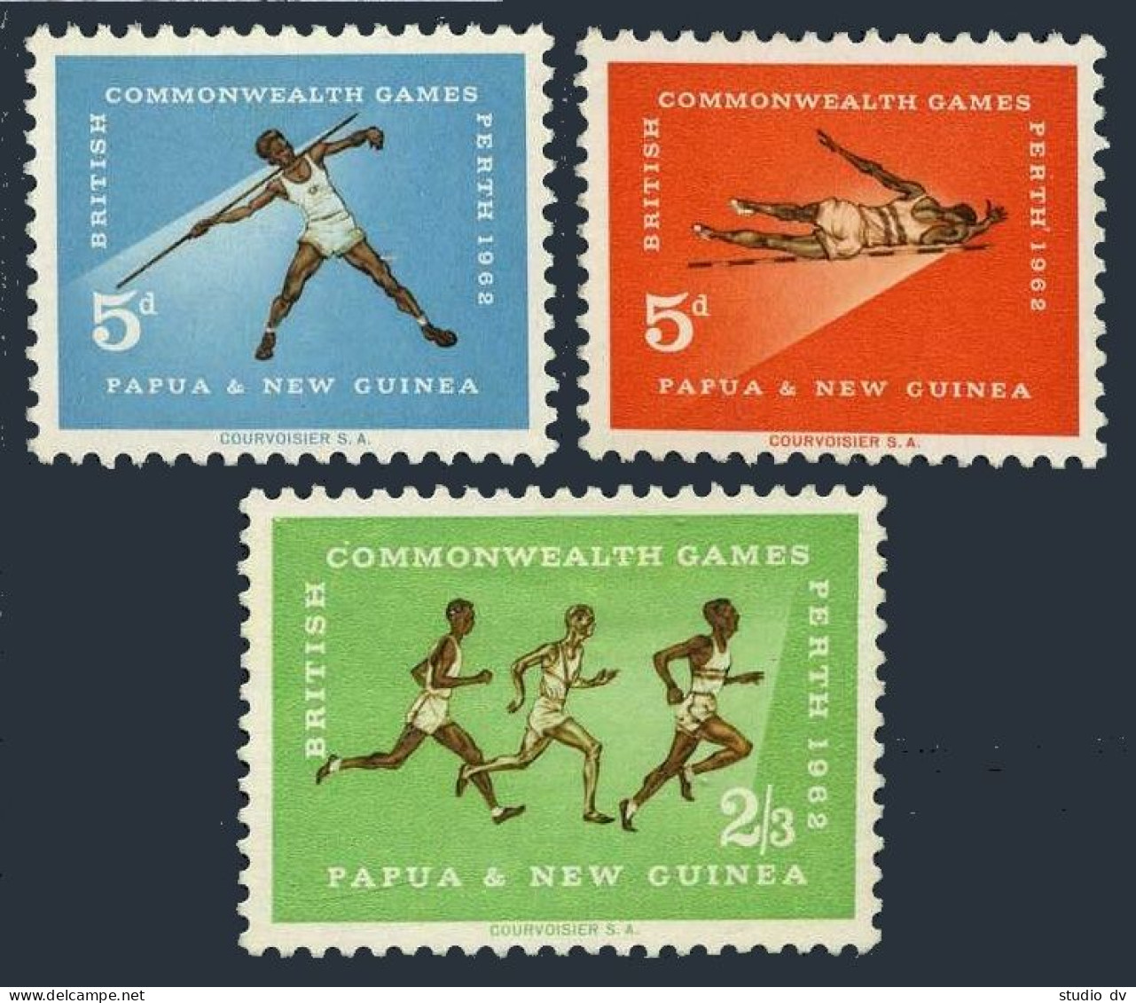 Papua New Guinea 171-173,MNH. Commonwealth Games,1962.High Jump,Javelin,Runners. - Papua-Neuguinea