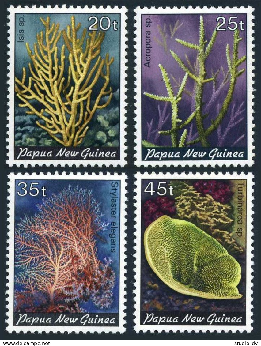Papua New Guinea 588-591, MNH. Michel 444-445-447-449. Coral-1982. - Papua-Neuguinea