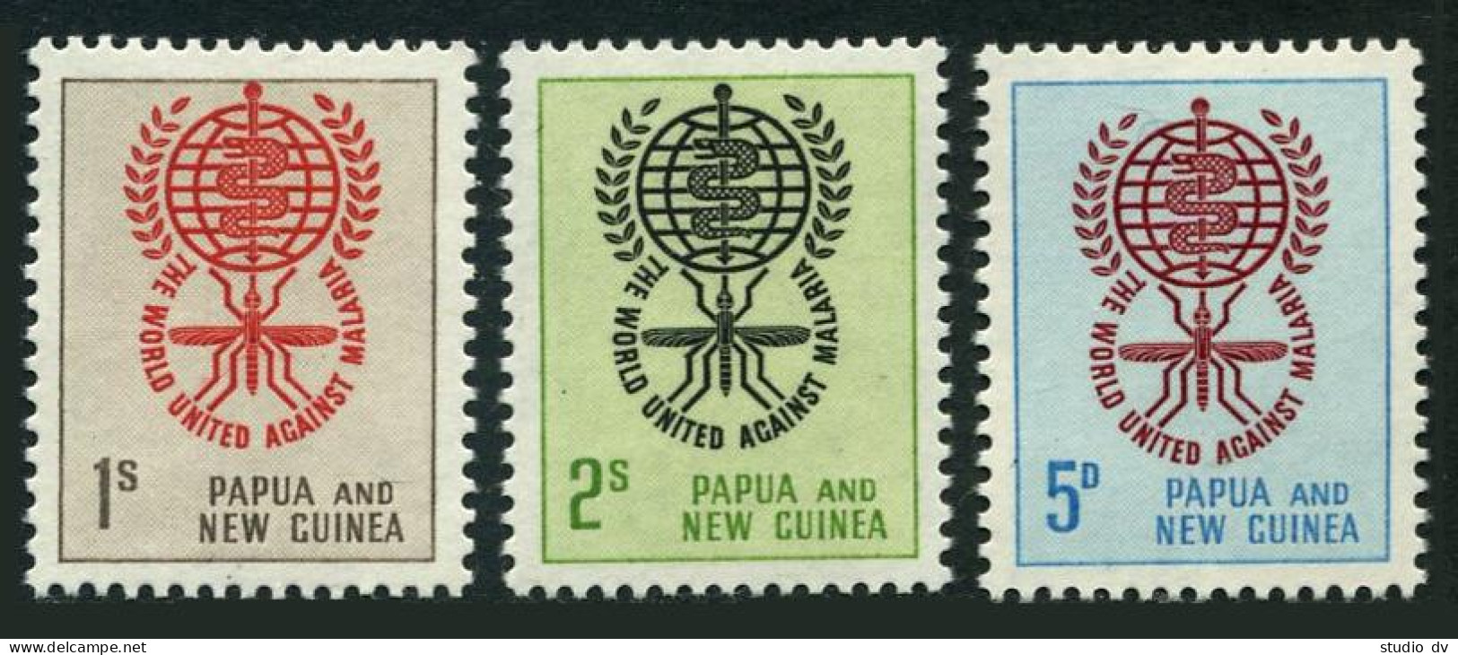 Papua New Guinea 164-166, Lightly Hinged. WHO Drive Against Malaria, 1962. - Papua Nuova Guinea