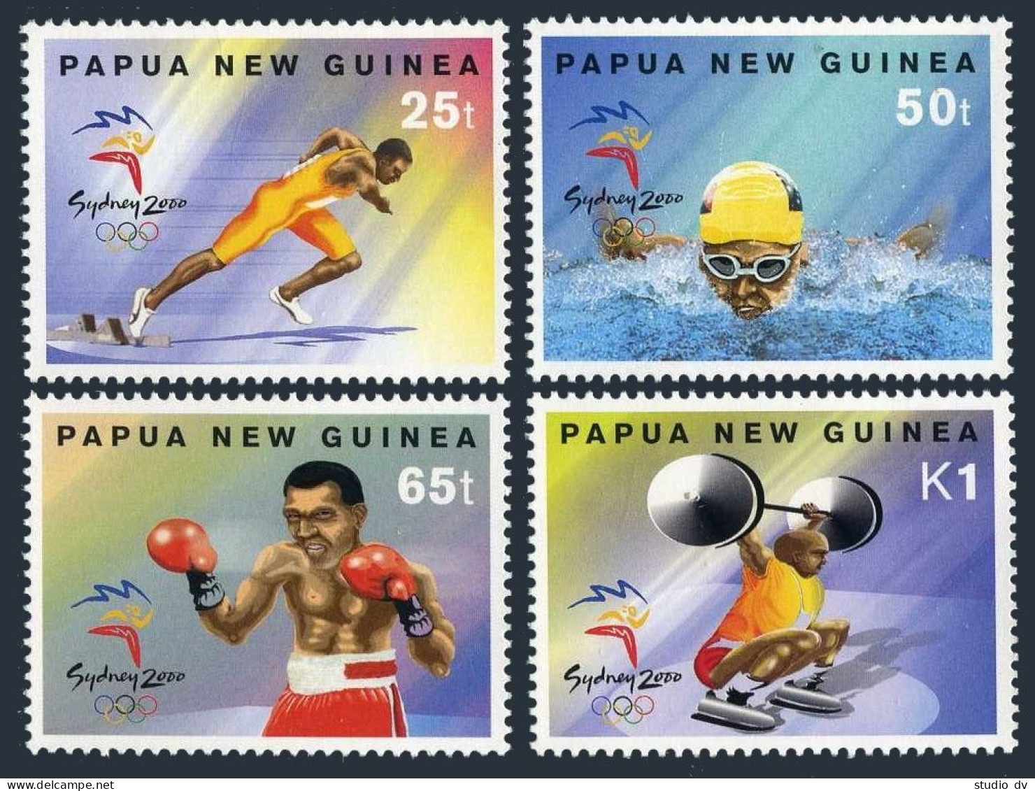 Papua New Guinea 992-995,996,MNH.Michel 885-888,Bl.19. Olympics Sydney-2000. - Papouasie-Nouvelle-Guinée