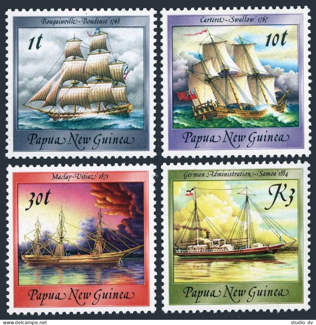 Papua New Guinea 663/676A,set/4.MNH.Michel 580-583. Ships Issued 11.16.1988. - Papua New Guinea