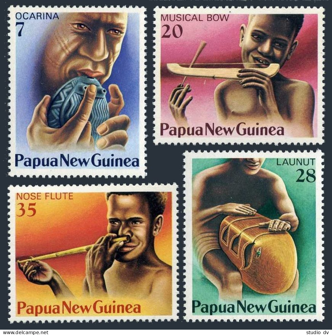Papua New Guinea 491-494, MNH. Michel 360-363. Musical Instruments, 1979. - Papua Nuova Guinea
