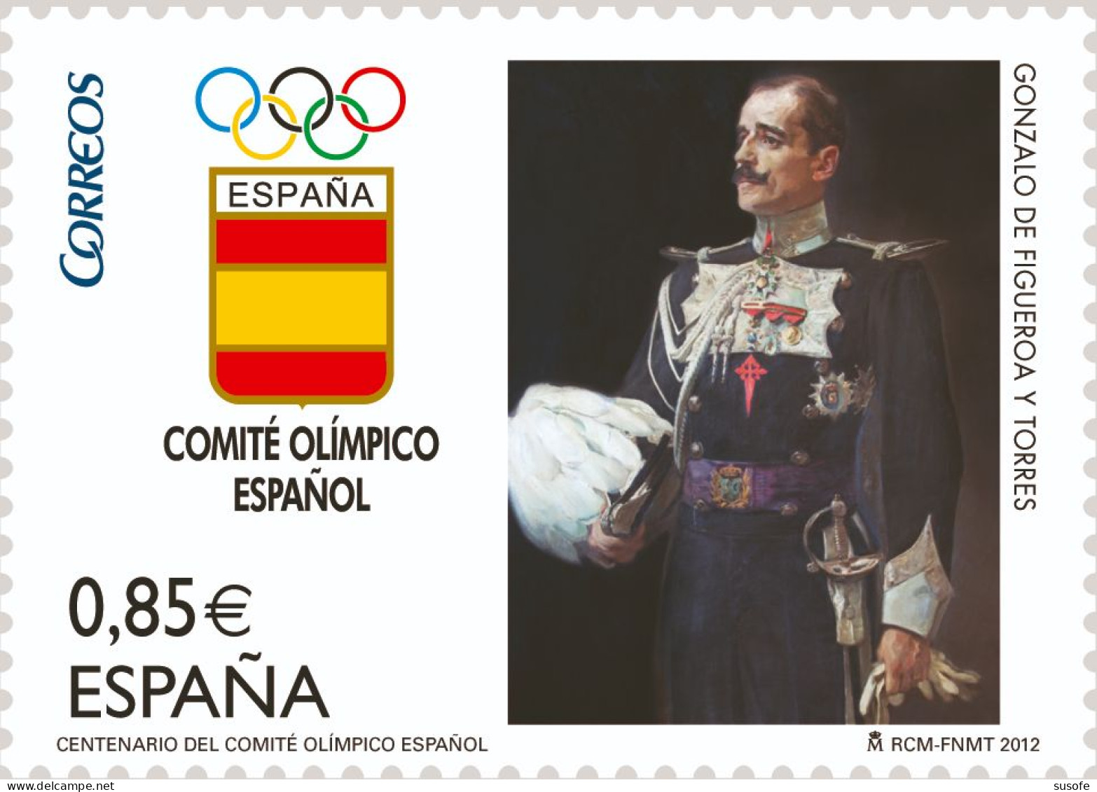 España 2012 Edifil 4732 Sello ** Deportes Centenario Del Comite Olimpico Español Gonzalo De Figueroa Y Torres - Nuovi