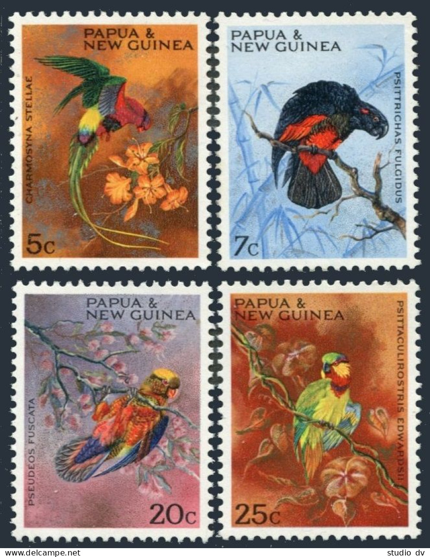 Papua New Guinea 249-252, MNH. Michel 123-126. Birds 1967. Parrots. - Papúa Nueva Guinea