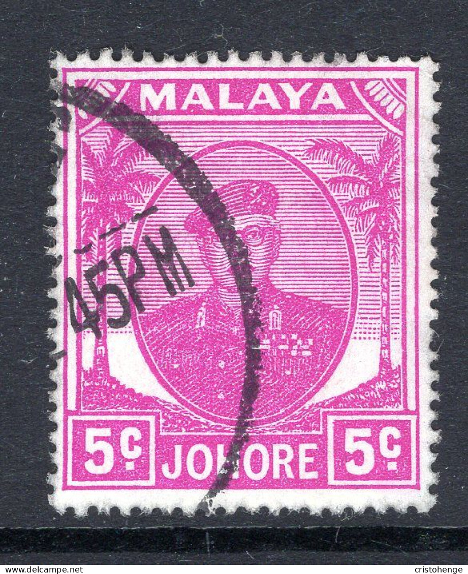 Malaysian States - Johore - 1949 Sultan Sir Ibrahim - 5c Bright Purple Used (SG 136a) - Johore