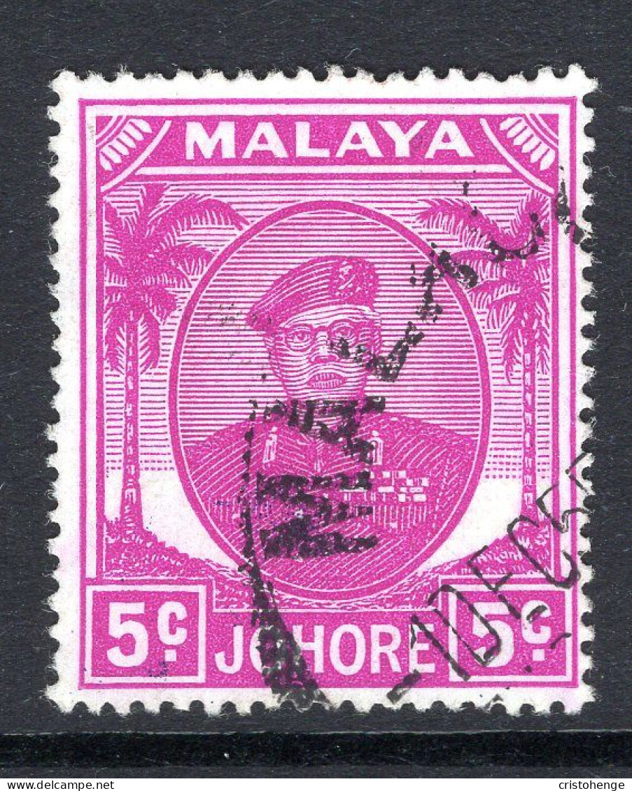 Malaysian States - Johore - 1949 Sultan Sir Ibrahim - 5c Bright Purple Used (SG 136a) - Johore