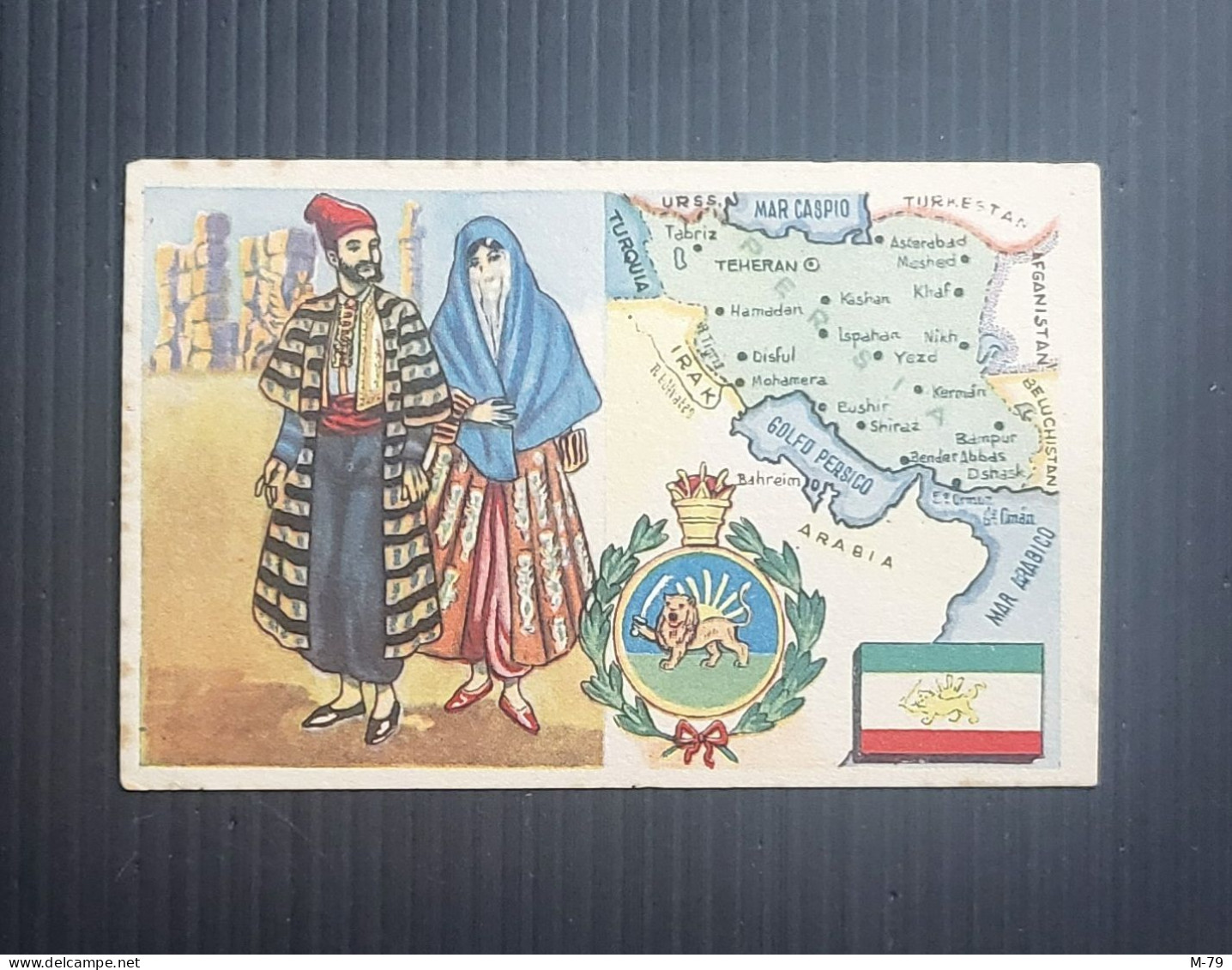 Persia - FERNÁNDEZ NATIONS OF THE WORLD - Ceregumil Advertising. Typical Suit And Map -10.50cm X 7cm - Iran