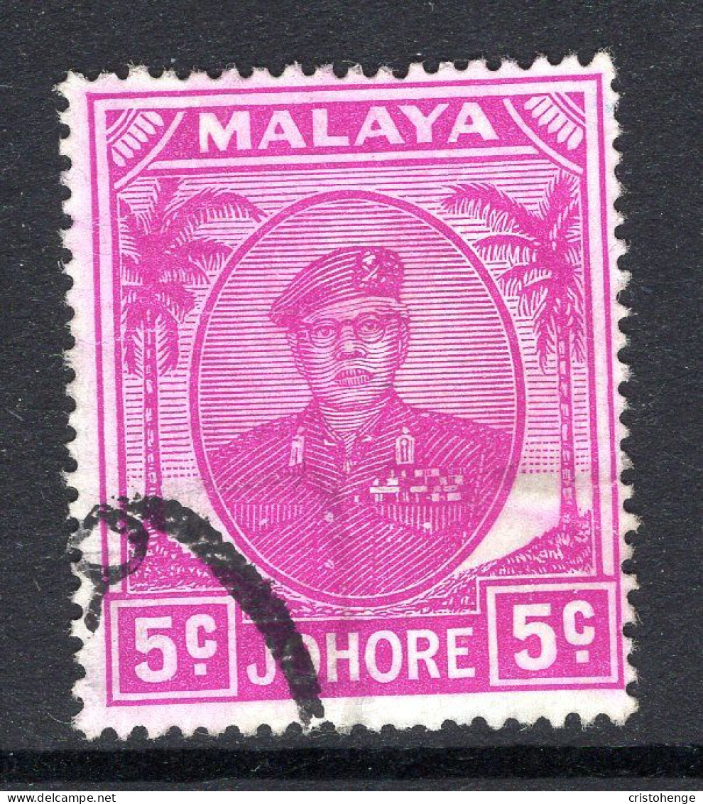 Malaysian States - Johore - 1949 Sultan Sir Ibrahim - 5c Bright Purple Used (SG 136a) - Johore