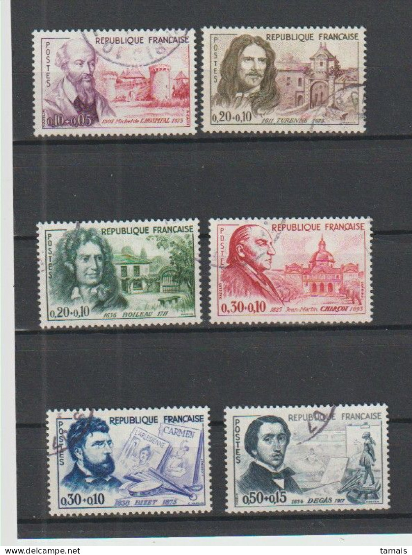 1960 N°1257 à 1262 Célébrités Série Degas Oblitérés (lot 362) - Used Stamps