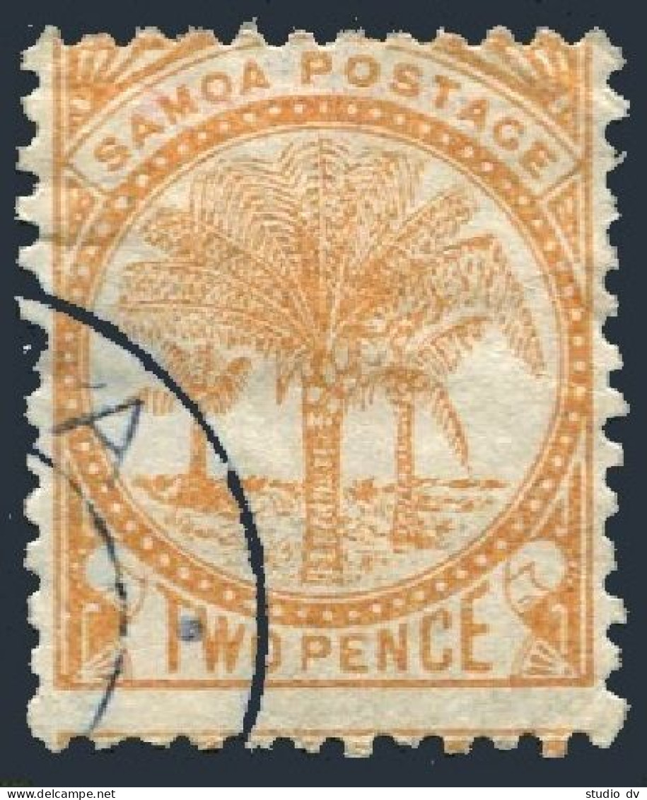 Samoa 13g, Used. Michel 10b. Palms, 1897. - Samoa (Staat)