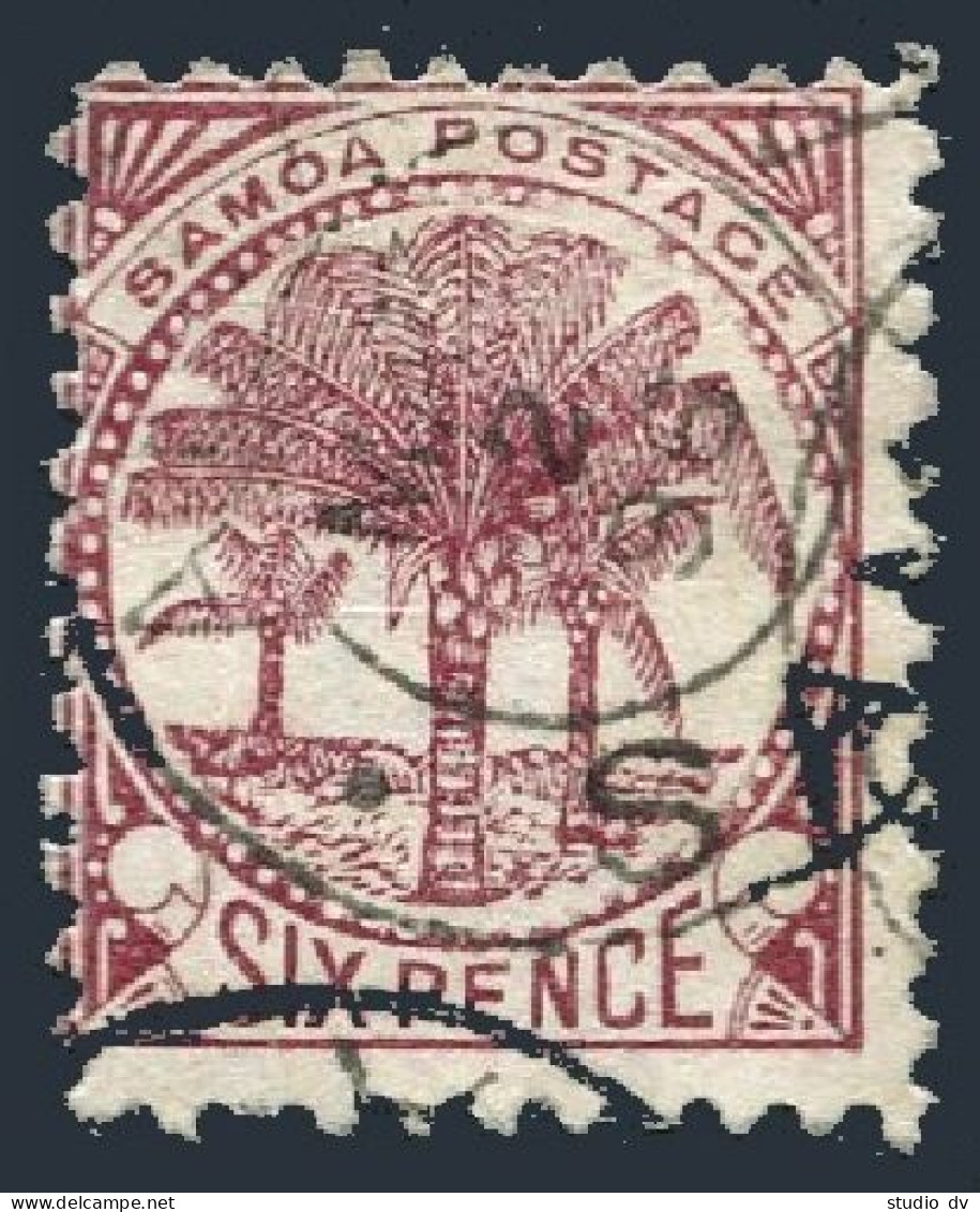 Samoa 17a, Used. Michel 12. Palms, 1886. - Samoa (Staat)