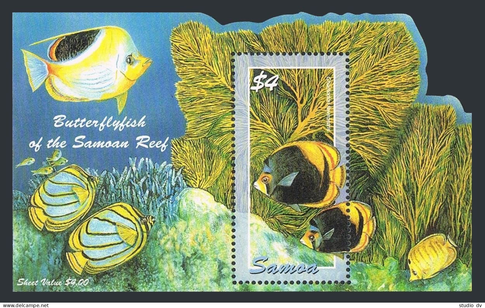 Samoa 1061a Sheet, MNH. Butterfly Fish, 2004. - Samoa