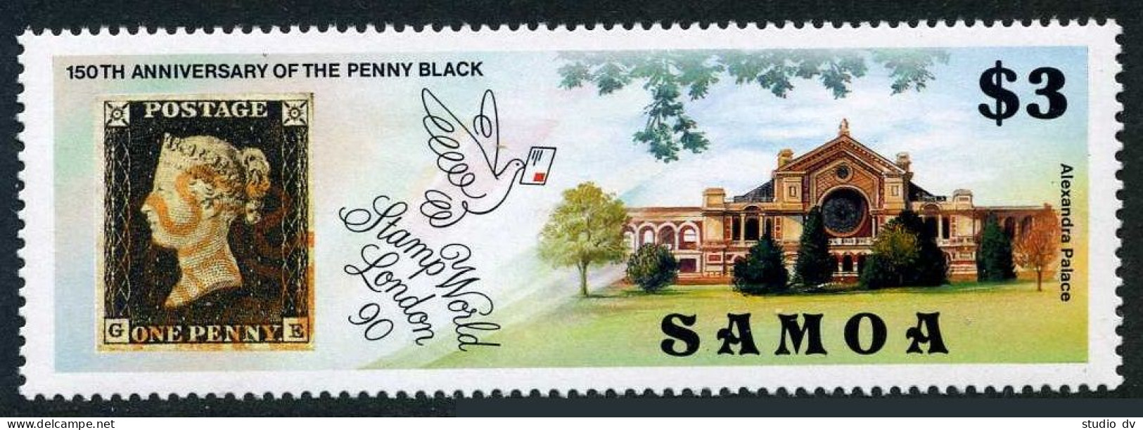 Samoa 775,MNH. Mi 700. Stamp World LONDON-1990.Penny Black,150.Alexandra Palace. - Samoa (Staat)