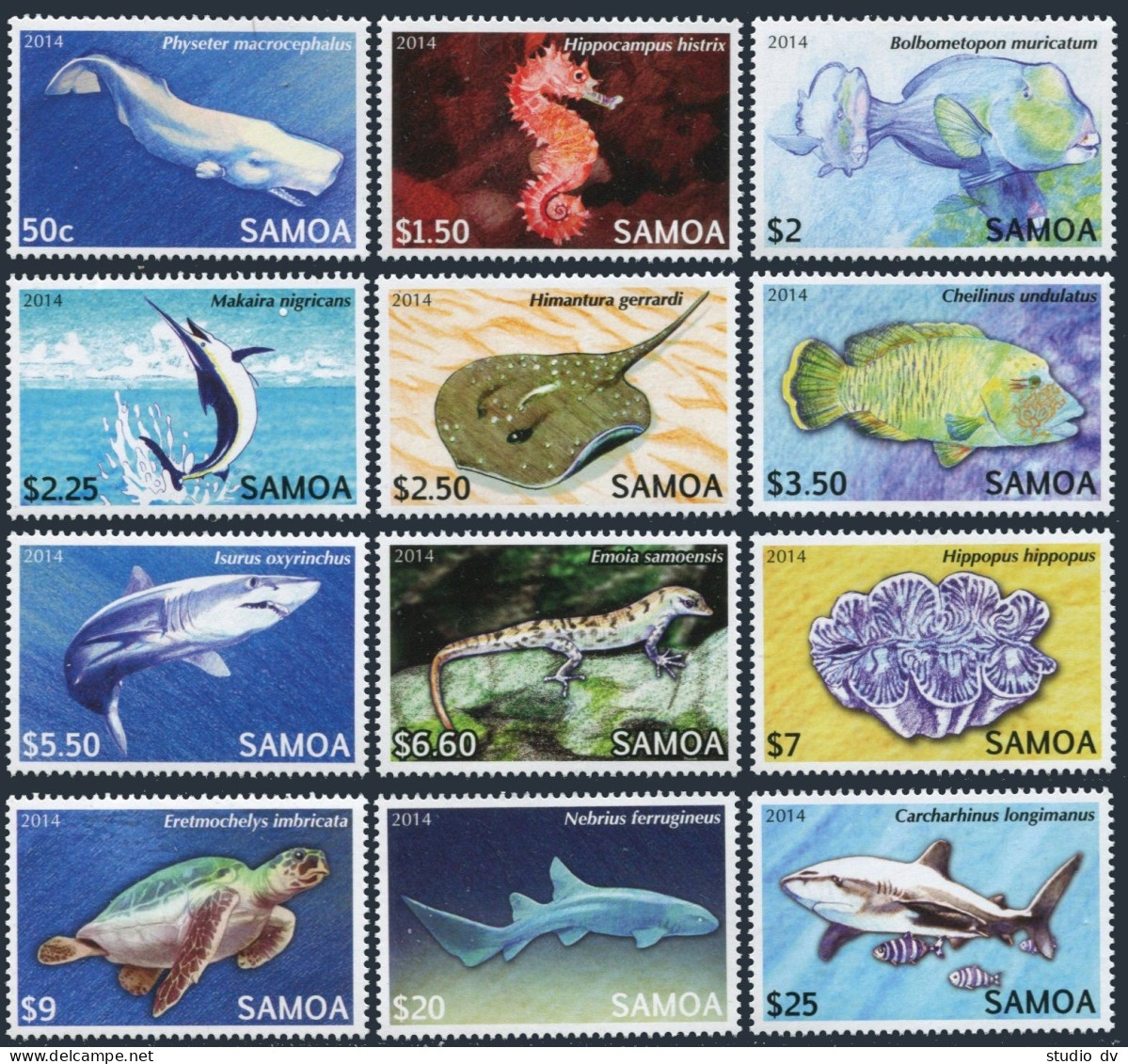 Samoa 1167-1178,MNH. Endangered Marine Life & Reptiles,2013. - Samoa
