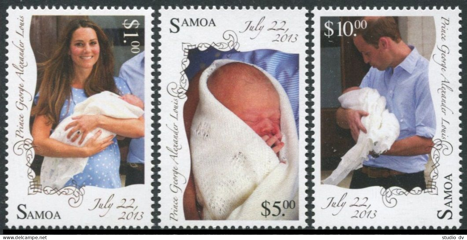 Samoa 1156-1158,1159 Ac Sheet,MNH. Birth Of Prince George Of Cambridge,2013. - Samoa
