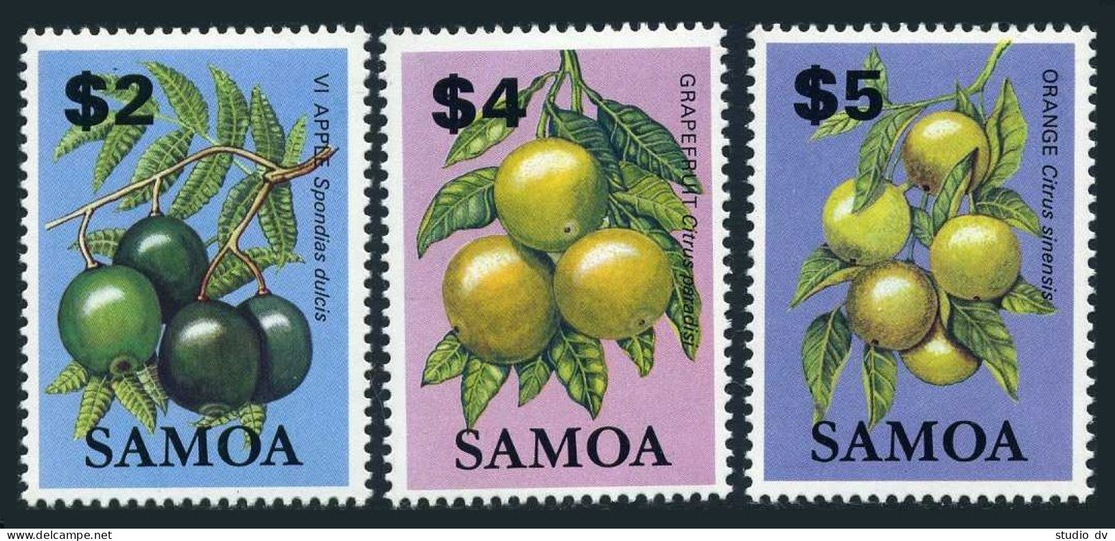 Samoa 616-618, MNH. Mi 532-534. Local Fruits 1984. Apples, Grapefruit, Oranges. - Samoa