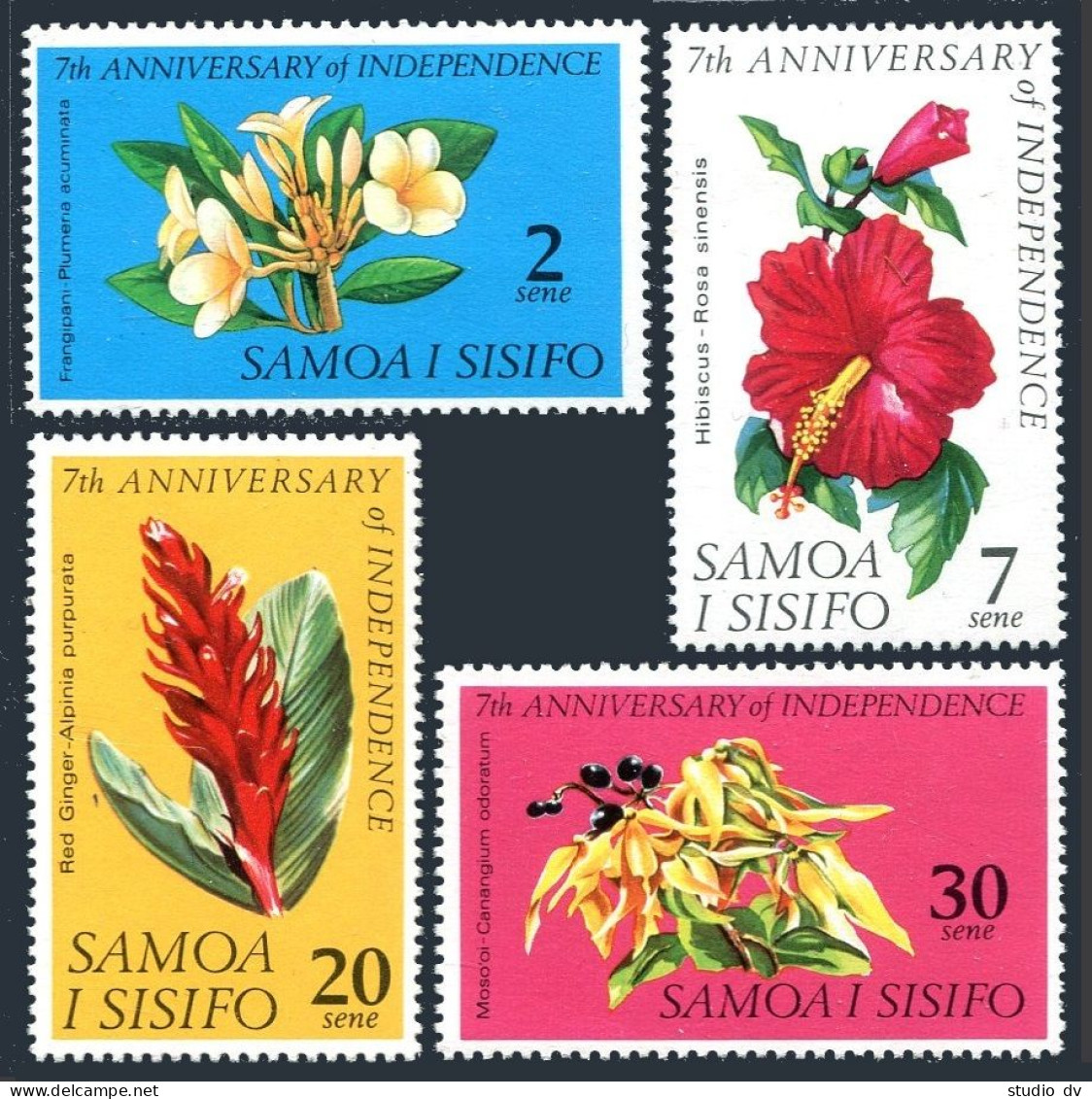Samoa 304-307, MNH. Mi 191-194. Flowers: Frangipani,Chinese Hibiscus,Red Ginger, - Samoa