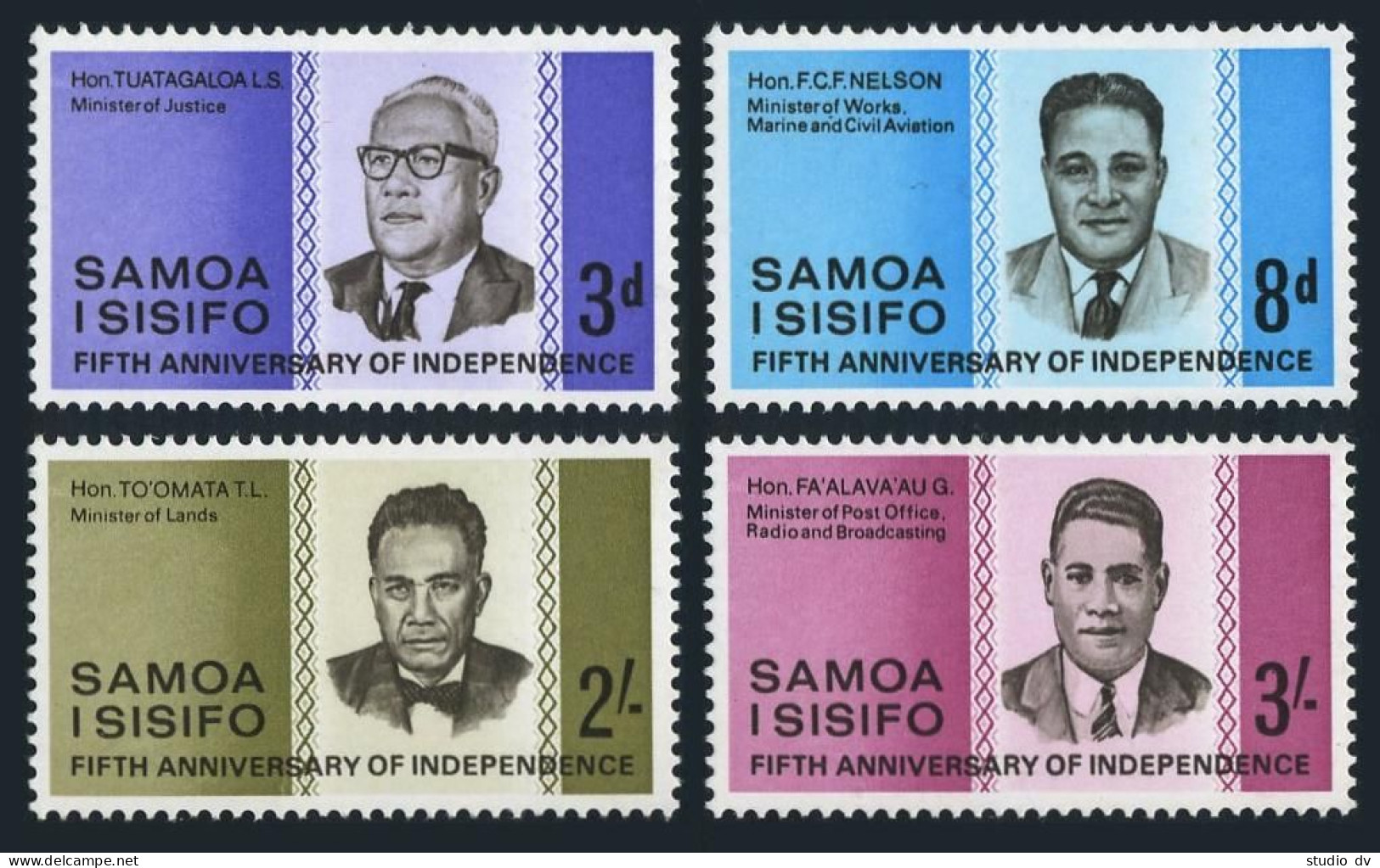 Samoa 259-262, MNH. Michel 146-149. Independence-5, 1967. Ministers: Tuatagaloa, - Samoa (Staat)