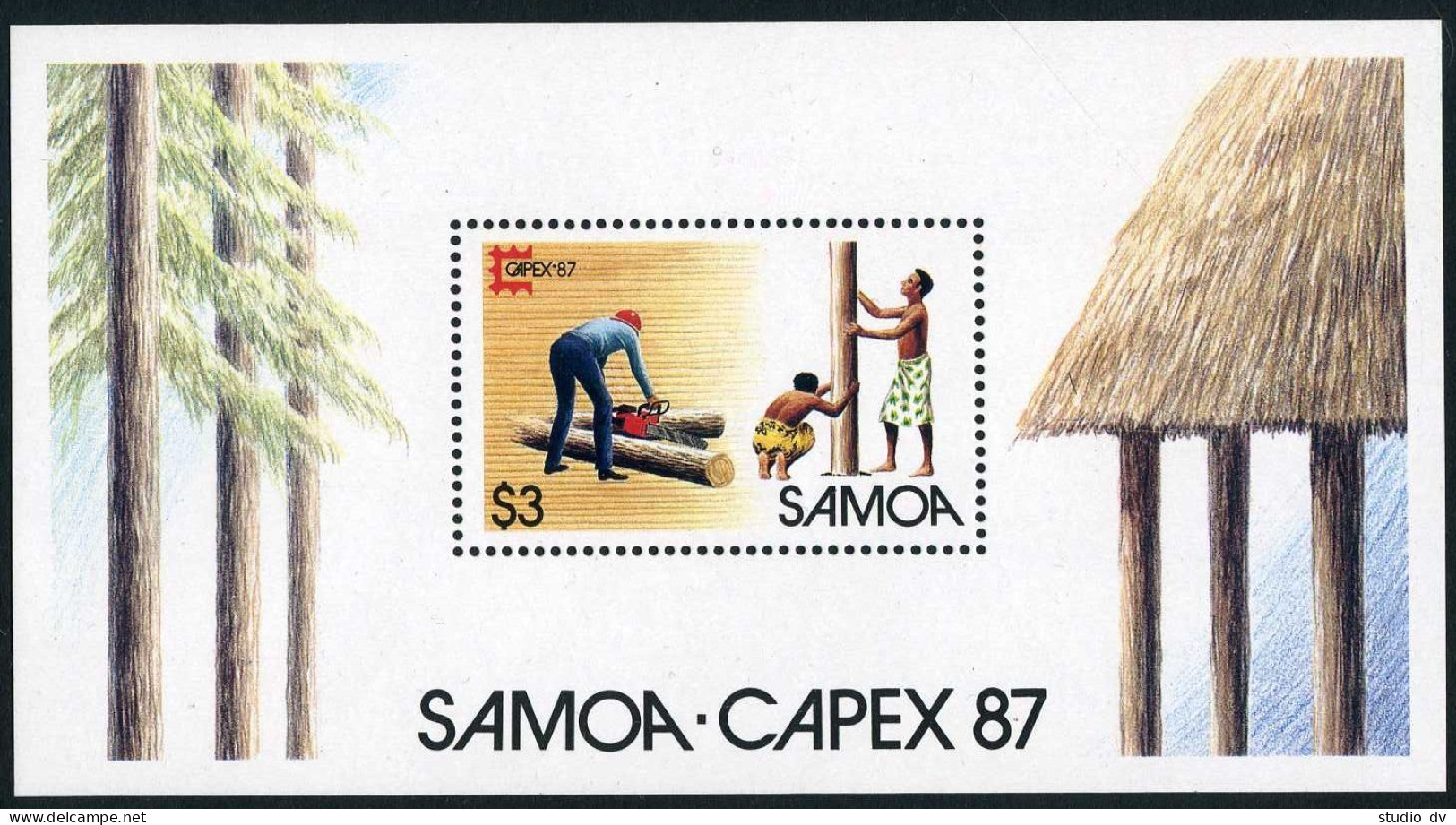 Samoa 696 Sheet, MNH. Michel 616 Bl.40. CAPEX-1987 PhilEXPO. - Samoa (Staat)