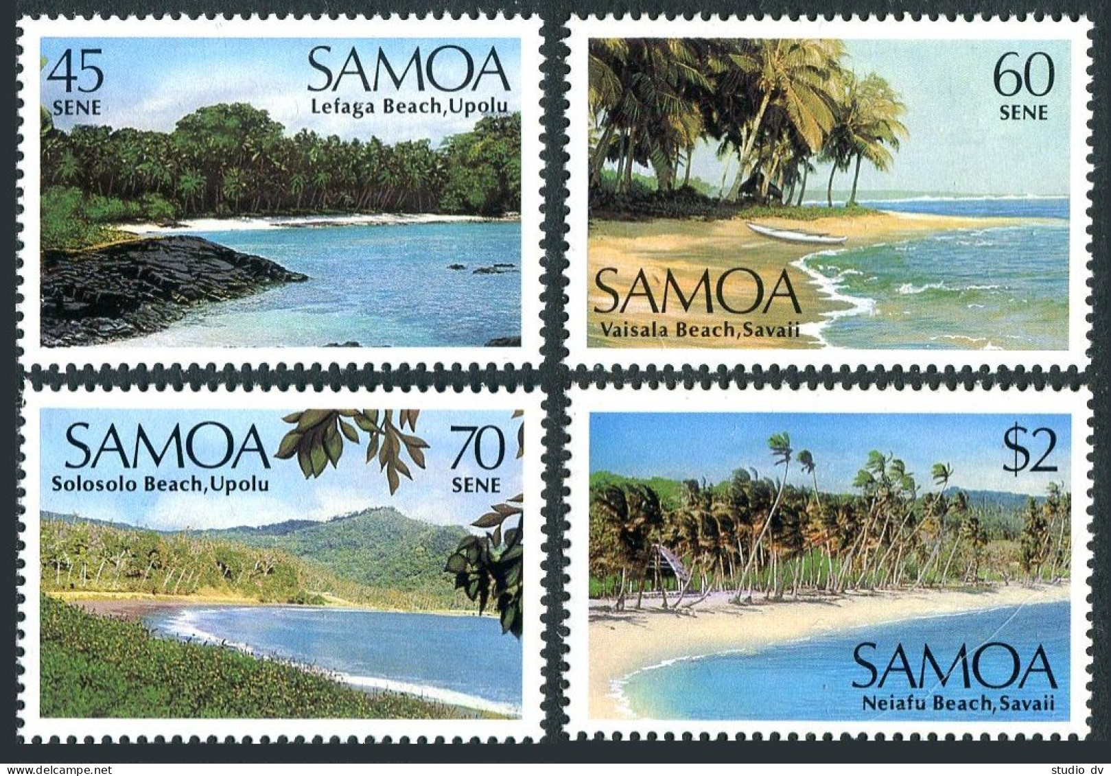 Samoa 697-700, MNH. Michel 617-620. Landscapes 1987. Beaches. - Samoa (Staat)