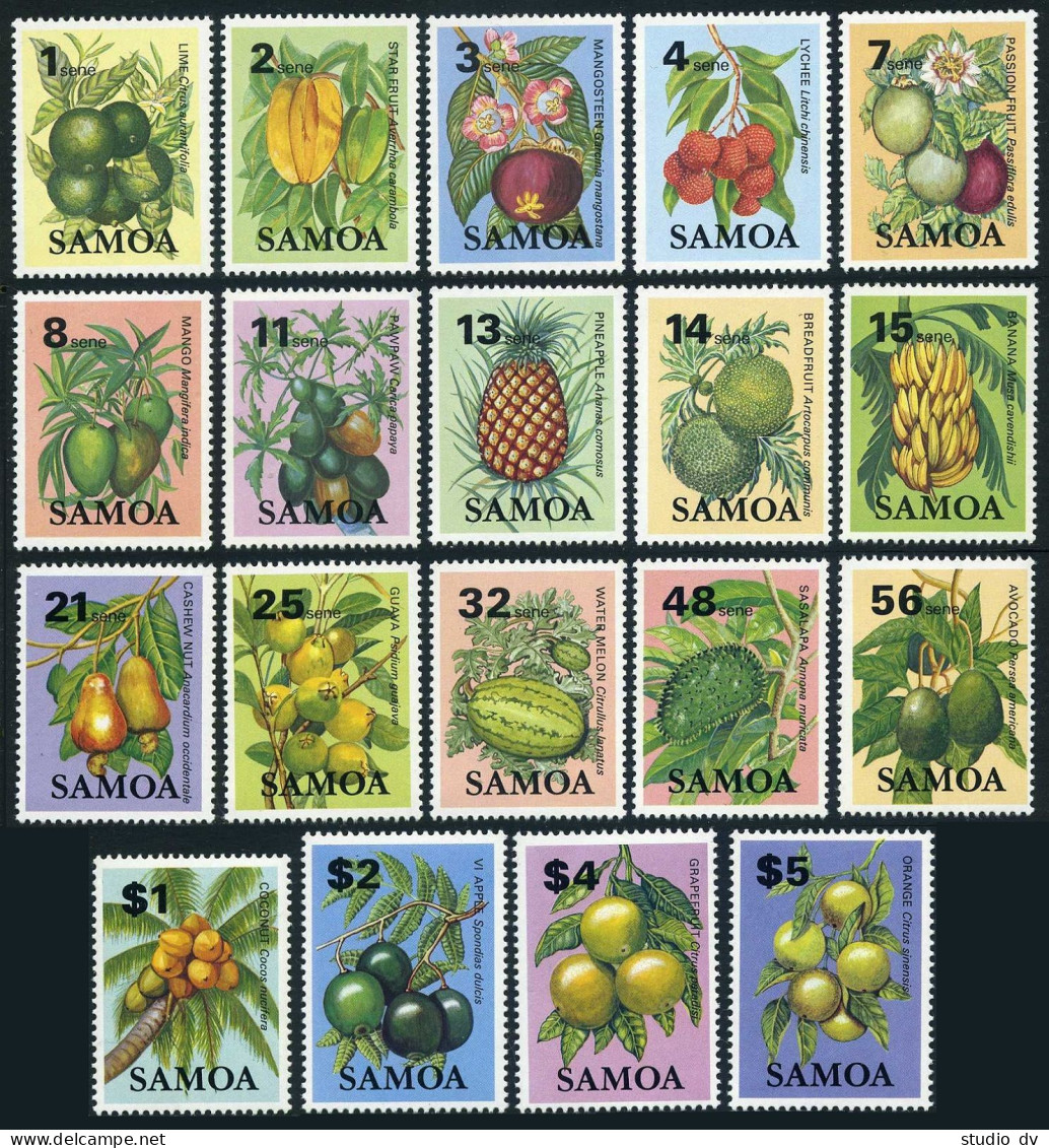 Samoa 600-618, MNH. Mi 516-534. Local Fruits 1983-1984. Limes, Star Fruit, Mango - Samoa (Staat)