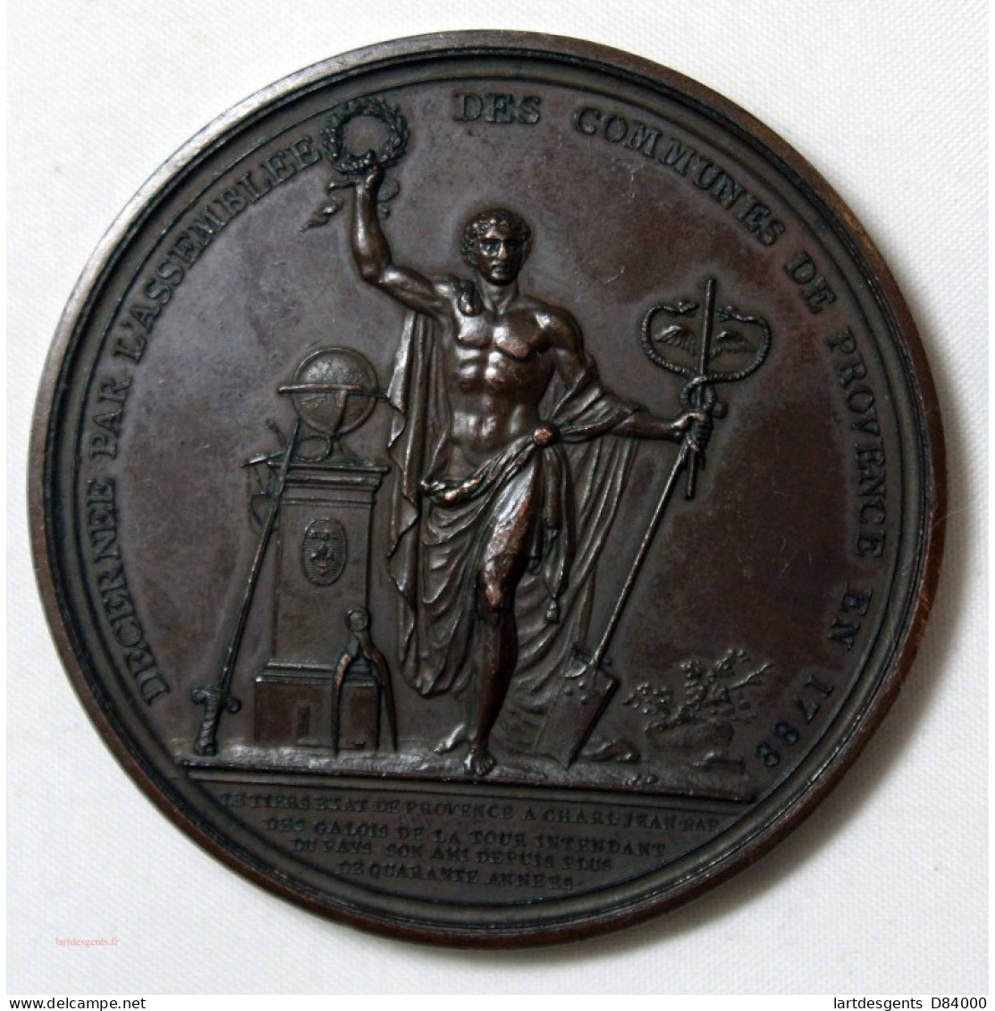 Médaille Charles Jean Batisde DES GALOIS De La Tour De GLENÉ 1788 - Professionals/Firms