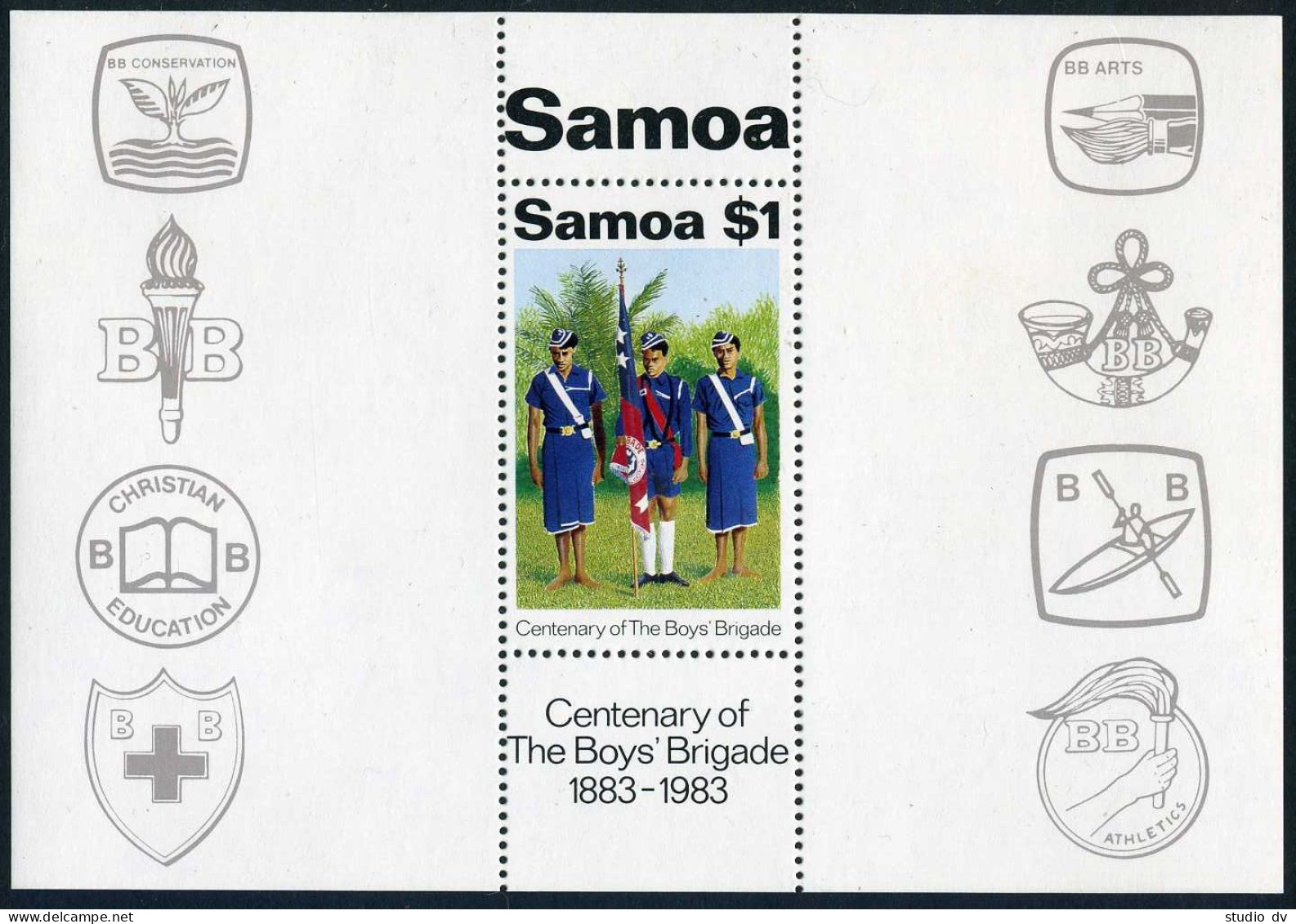 Samoa 619, MNH. Michel 535 Bl.31. Boys Brigade, Centenary, 1983. - Samoa