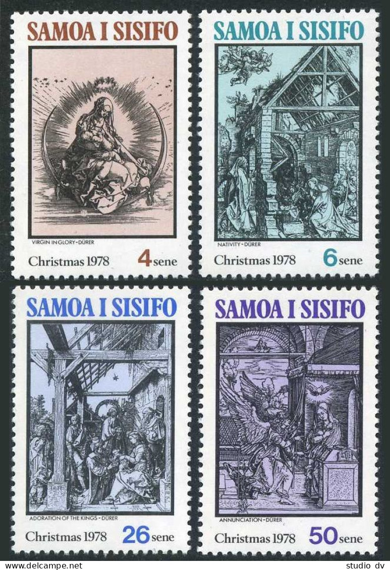 Samoa 495-498, MNH. Michel 395-398. Christmas 1978. Albrecht Durer-450. - Samoa