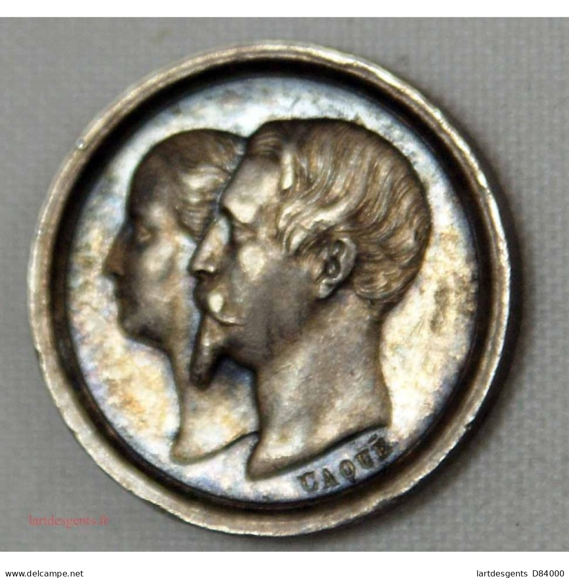 Médaille De Baptême Louis Napoléon Bonaparte 14 Juin 1856 En Argent Par Casqué - Professionals / Firms