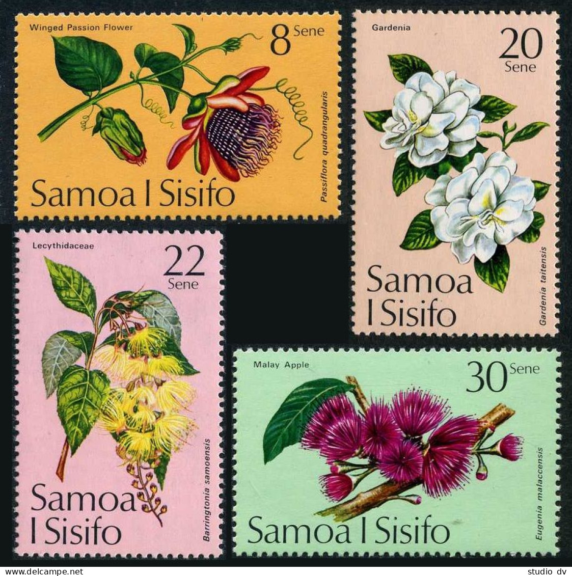 Samoa 411-414, MNH. Michel 310-313. Winged Passionflower, Gardenias. 1974. - Samoa (Staat)