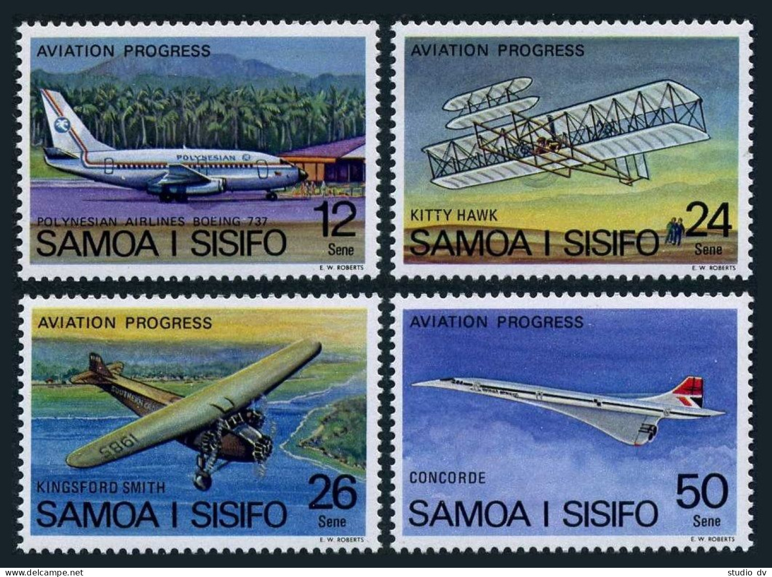 Samoa 466-469,469a, MNH. Mi 366-369,Bl.15. Polynesian Airlines, 1978. Progress. - Samoa