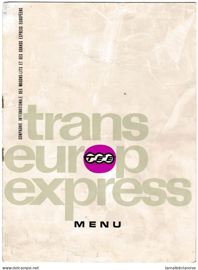 Menu 180x241 Mm, Trans Europ Express - Menus