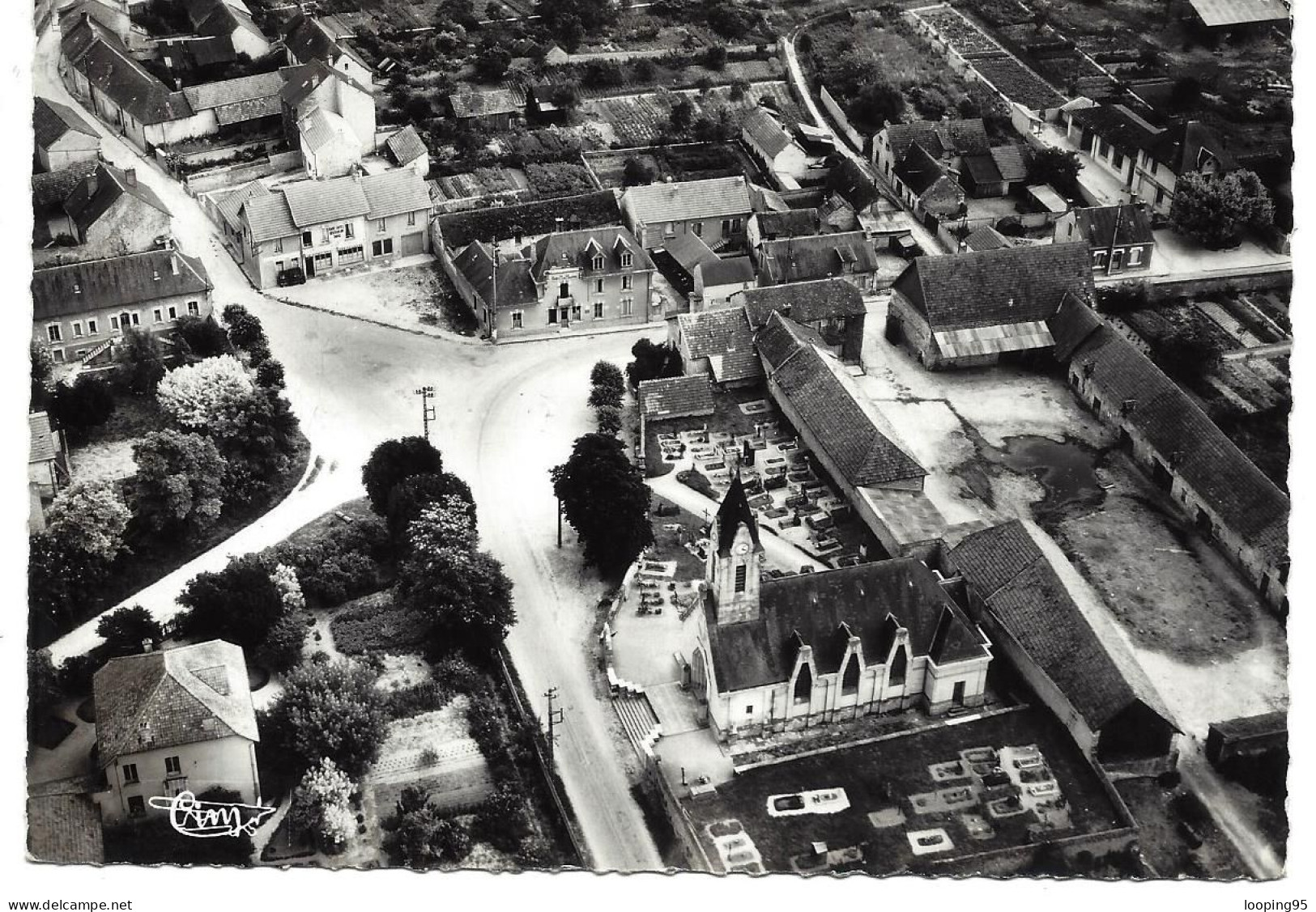 CONCEVREUX-VUE AERIENNE-RUES-EGLISE-PLACE - Sonstige & Ohne Zuordnung