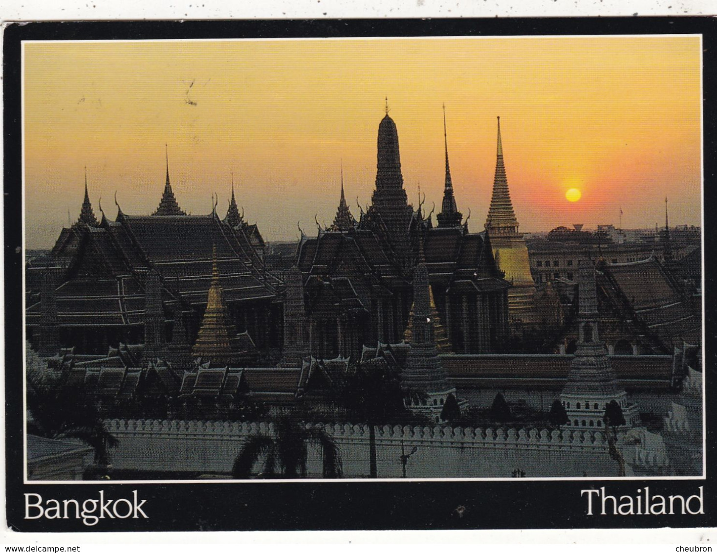 THAILANDE.. BANGKOK (ENVOYE DE). " THE TEMPLE OF EMERALD BOUDDHA AT SUNSET ". ANNEE 1994 + TEXTE + TIMBRES - Thailand