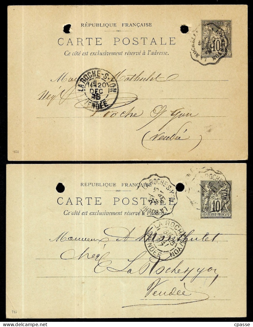 (Lot 2) XIXe CPA Entier Postal Commercial, Cachet Convoyeur "LA ROCHELLE à LA ROCHE-sur-YON" Expéditeur  85 LUCON Vendée - Other & Unclassified