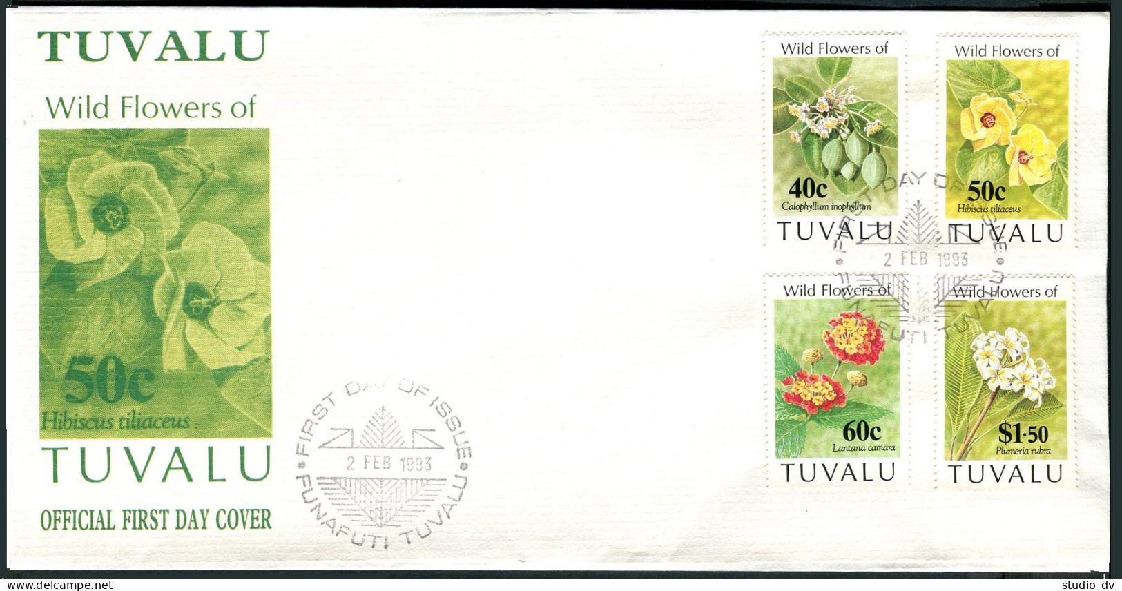 Tuvalu 625-628, FDC. Michel 650-653. Wild Flowers 1993. - Tuvalu