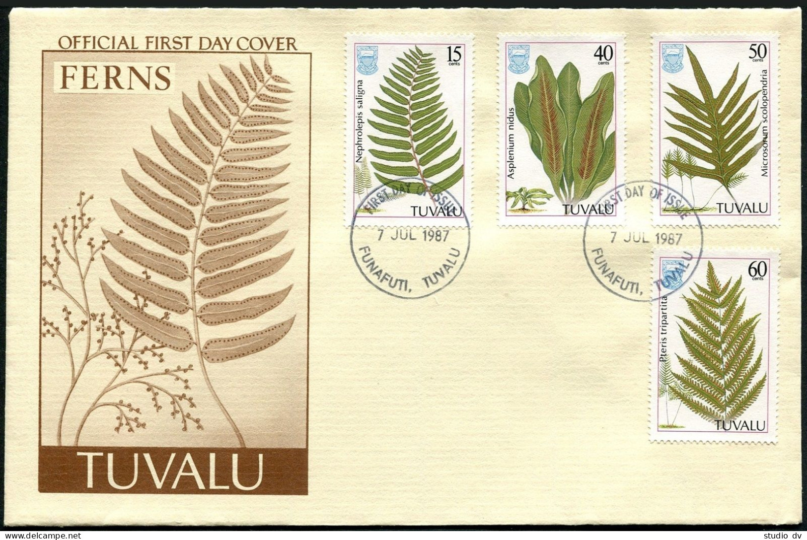 Tuvalu 438-441, FDC. Michel 458-462. Ferns 1987. - Tuvalu