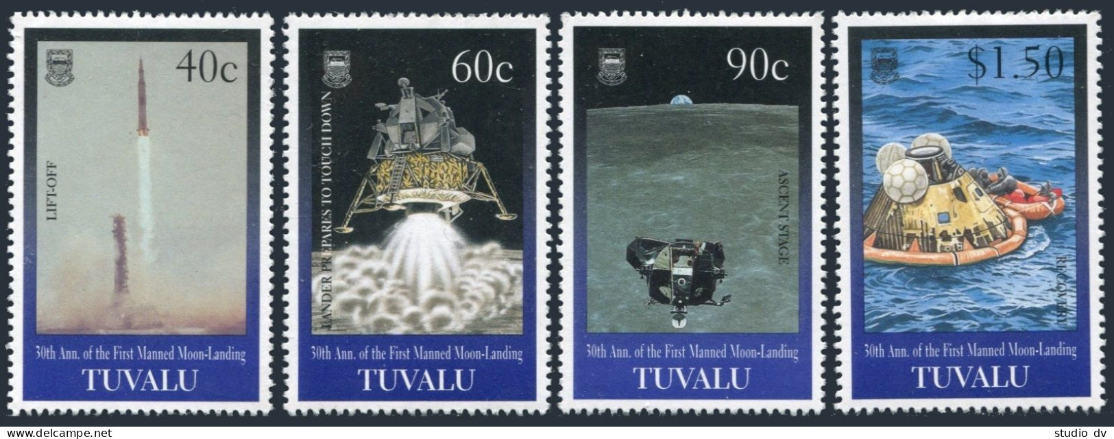 Tuvalu 800-803,804,MNH.Michel 832-836. 1st Manned Moon Landing,30th Ann.1999. - Tuvalu (fr. Elliceinseln)