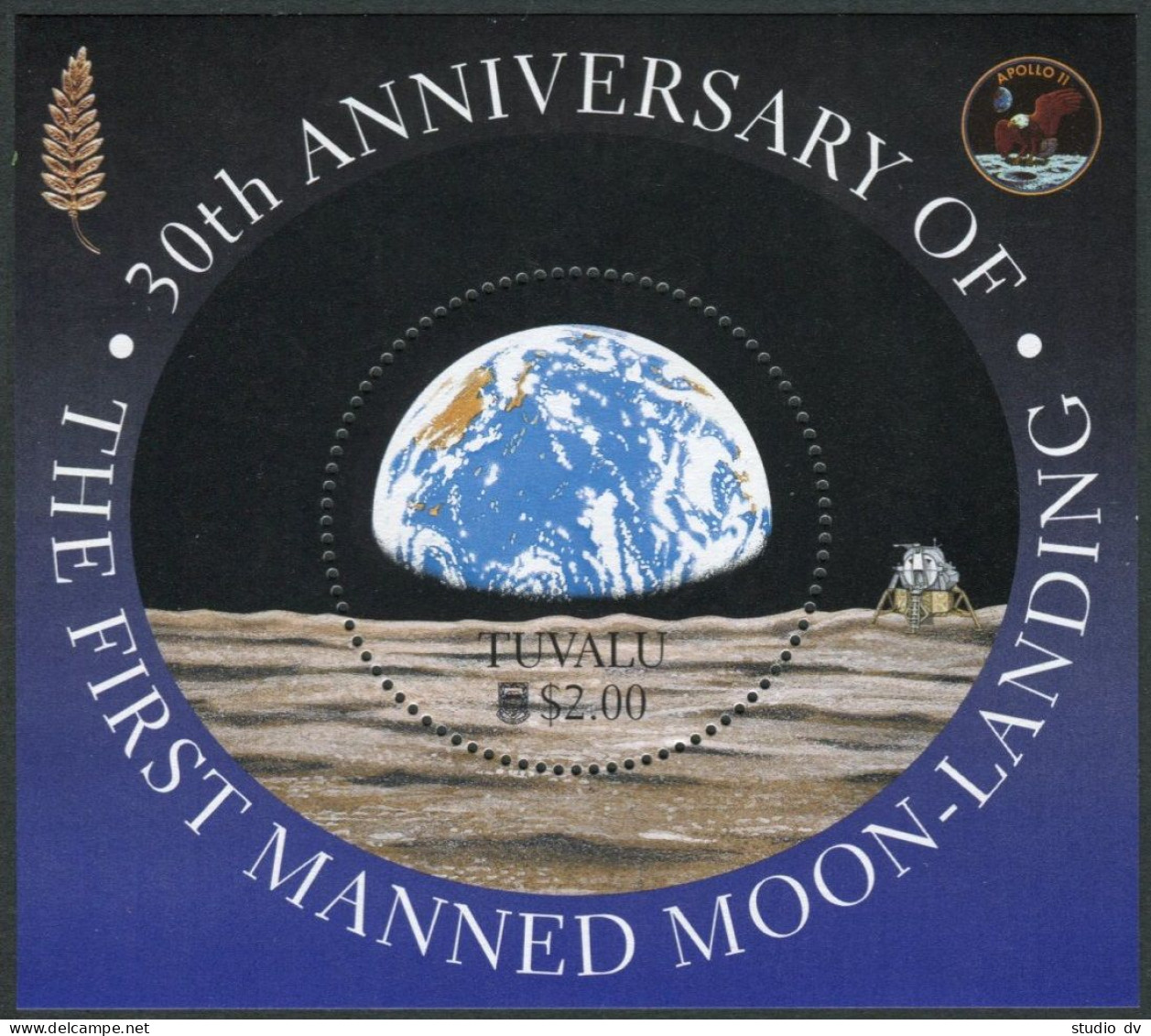 Tuvalu 800-803 Gutter,804,MNH.Mi 832-836. 1st Manned Moon Landing,30th Ann.1999. - Tuvalu