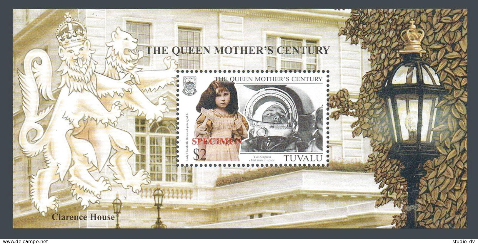 Tuvalu 805-808,809 SPECIMEN,MNH. Queen Mother,Century,1999.Royal Family.Gagarin. - Tuvalu (fr. Elliceinseln)
