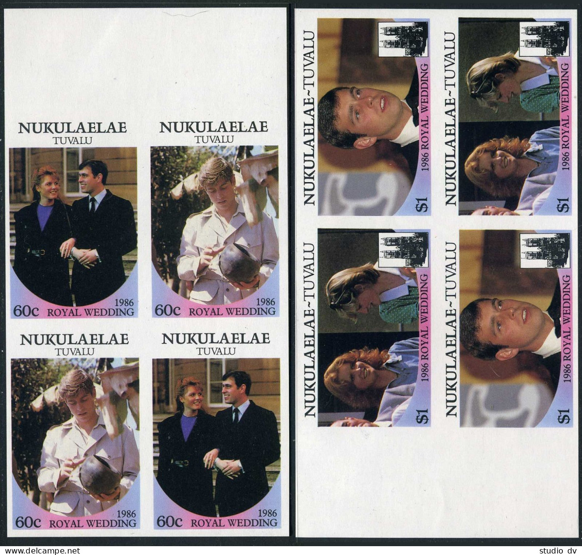 Tuvalu Nukulaelae 61-62 Imperf/2,MNH. Prince Andrew,Sarah Wedding,1986. - Tuvalu (fr. Elliceinseln)